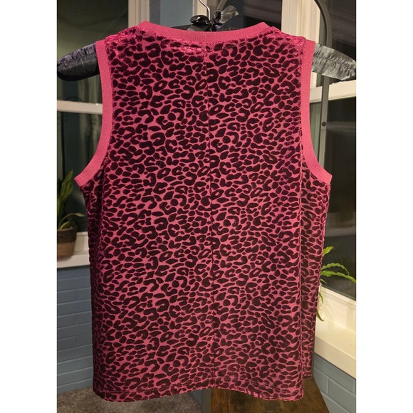 Apt. 9 Leopard‎ Print Velvet Tank Top Sleeveless Casual Purple S - Picture 5 of 5